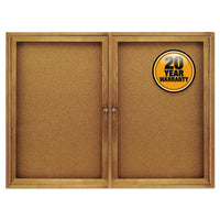 Enclosed Bulletin Board, Natural Cork-fiberboard, 24 X 36, Silver Aluminum Frame