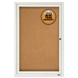 Enclosed Bulletin Board, Natural Cork-fiberboard, 24 X 36, Silver Aluminum Frame