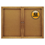 Enclosed Bulletin Board, Natural Cork-fiberboard, 48 X 36, Silver Aluminum Frame