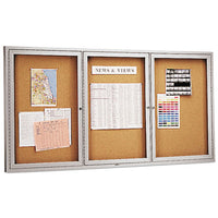 Enclosed Bulletin Board, Natural Cork-fiberboard, 72 X 36, Silver Aluminum Frame