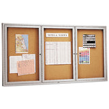 Enclosed Bulletin Board, Natural Cork-fiberboard, 72 X 36, Silver Aluminum Frame