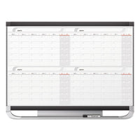 Prestige 2 Magnetic Total Erase 4-month Calendar, 36 X 24, Graphite Color Frame