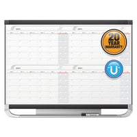 Prestige 2 Magnetic Total Erase 4-month Calendar, 36 X 24, Graphite Color Frame