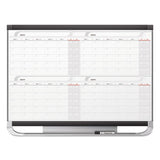 Prestige 2 Magnetic Total Erase 4-month Calendar, 48 X 36, Graphite Color Frame