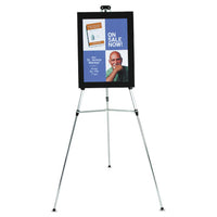 Lightweight Telescoping Tripod Easel, 38" To 66" High, Aluminum, Silver