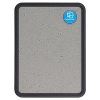 Contour Granite Gray Tack Board, 36 X 24, Black Frame