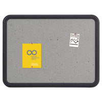 Contour Granite Gray Tack Board, 36 X 24, Black Frame