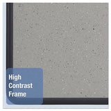 Contour Granite Gray Tack Board, 48 X 36, Black Frame