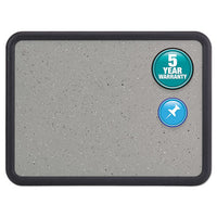 Contour Granite Gray Tack Board, 48 X 36, Black Frame