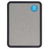 Contour Granite Gray Tack Board, 48 X 36, Black Frame