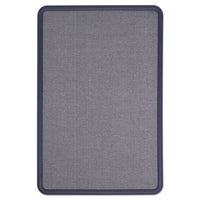 Contour Fabric Bulletin Board, 36 X 24, Light Blue, Plastic Navy Blue Frame