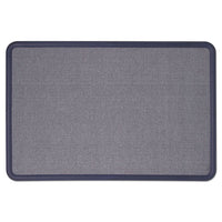 Contour Fabric Bulletin Board, 36 X 24, Light Blue, Plastic Navy Blue Frame