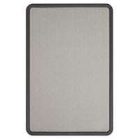 Contour Fabric Bulletin Board, 36 X 24, Gray Surface, Black Plastic Frame