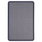 Contour Fabric Bulletin Board, 48 X 36, Light Blue, Plastic Navy Blue Frame