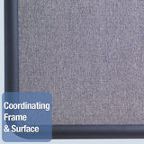 Contour Fabric Bulletin Board, 48 X 36, Light Blue, Plastic Navy Blue Frame