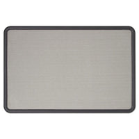 Contour Fabric Bulletin Board, 48 X 36, Gray Surface, Black Plastic Frame