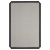 Contour Fabric Bulletin Board, 48 X 36, Gray Surface, Black Plastic Frame