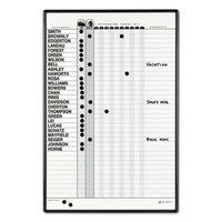 Magnetic Employee In-out Board, Porcelain, 24 X 36, Gray-black Aluminum Frame