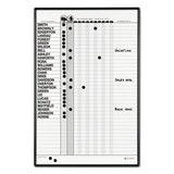 Magnetic Employee In-out Board, Porcelain, 24 X 36, Gray-black Aluminum Frame