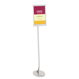 Designer Sign Stand, Silver Aluminum Frame, 11 X 17