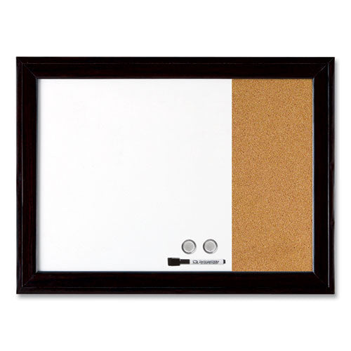Home Decor Magnetic Combo Dry Erase With Cork Board On Side, 23 X 17, Black Wood Frame