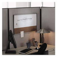 Magnetic Dry-erase-cork Board, 18 X 30, White Surface, Silver Aluminum Frame