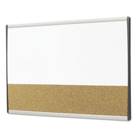 Magnetic Dry-erase-cork Board, 18 X 30, White Surface, Silver Aluminum Frame