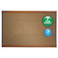 Prestige Bulletin Board, Brown Graphite-blend Surface, 36 X 24, Cherry Frame