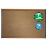 Prestige Bulletin Board, Brown Graphite-blend Surface, 36 X 24, Cherry Frame