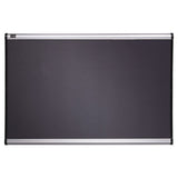 Prestige Bulletin Board, Diamond Mesh Fabric, 36 X 24, Gray-aluminum Frame