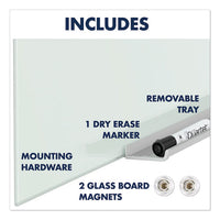 Invisamount Magnetic Glass Marker Board, Frameless, 39" X 22", White Surface