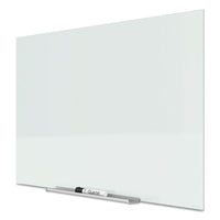 Invisamount Magnetic Glass Marker Board, Frameless, 39" X 22", White Surface