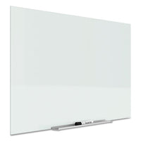 Invisamount Magnetic Glass Marker Board, Frameless, 39" X 22", White Surface