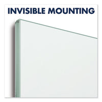 Invisamount Magnetic Glass Marker Board, Frameless, 50" X 28", White Surface