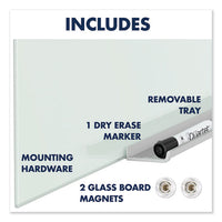 Invisamount Magnetic Glass Marker Board, Frameless, 74" X 42", White Surface