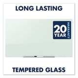 Invisamount Magnetic Glass Marker Board, Frameless, 85" X 48", White Surface