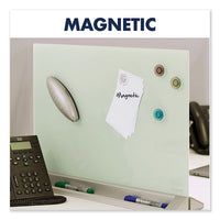 Desktop Magnetic Glass Dry-erase Panel, 23" X 17", White