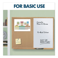 Bulletin-dry-erase Board, Melamine-cork, 36 X 24, White-brown, Oak Finish Frame