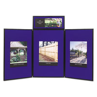 Show-it! Display System, 72 X 36, Blue-gray Surface, Black Frame