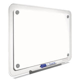 Iq Total Erase Board, 11 X 7, White, Clear Frame