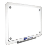 Iq Total Erase Board, 36 X 23, White, Clear Frame