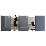 Workstation Privacy Screen, 36w X 48d, Translucent Clear-silver