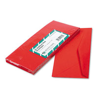 Colored Envelope, #10, Bankers Flap, Gummed Closure, 4.13 X 9.5, Red, 25-pack