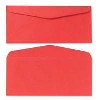 Colored Envelope, #10, Bankers Flap, Gummed Closure, 4.13 X 9.5, Red, 25-pack