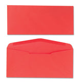 Colored Envelope, #10, Bankers Flap, Gummed Closure, 4.13 X 9.5, Red, 25-pack