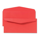 Colored Envelope, #10, Bankers Flap, Gummed Closure, 4.13 X 9.5, Red, 25-pack