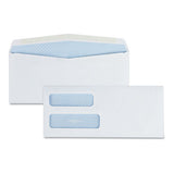 Double Window Security-tinted Check Envelope, #10, Commercial Flap, Gummed Closure, 4.13 X 9.5, White, 500-box