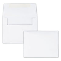 Greeting Card-invitation Envelope, A-2, Square Flap, Gummed Closure, 4.38 X 5.75, White, 100-box