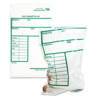 Cash Transmittal Bags W-printed Info Block, 6 X 9, Clear, 100 Bags-pack