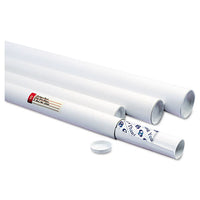 White Mailing Tubes, 36" Long, 3" Diameter, White, 25-carton